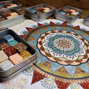 Magical Crafting Lammas Harvest Festival Metal Magnetic Palette 12 1/4 Pans  Handmade Boutique Watercolor Paint Palette