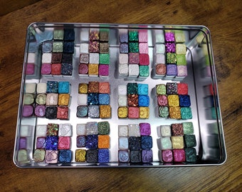 All of the Magical Crafting Goddess of the Month Palettes - 108 Exclusive Glitter, Mica, and Chameleon Watercolor Paints