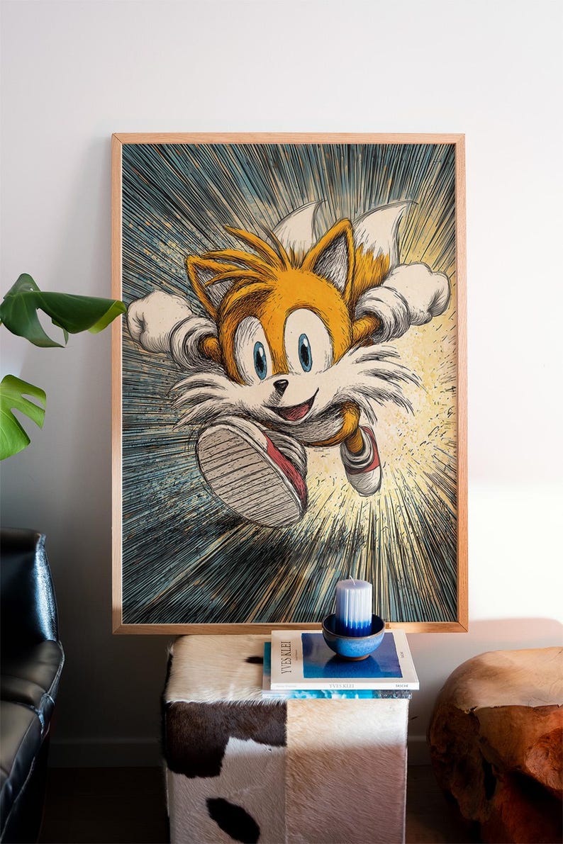 Tails Running - Printable Wall Art - Digital Print - Download - Home ...