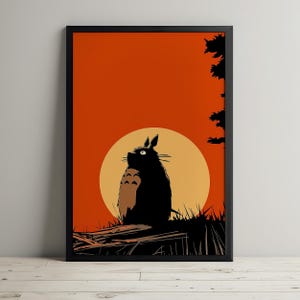 Totoro Sunset - Printable Wall Art - Digital Print - Download - Home Decor
