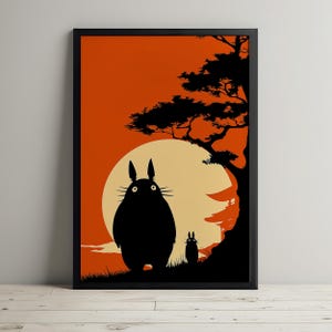 Mi vecino Totoro + Mid Totoro - Arte mural imprimible - Impresión digital - Descargable - Decoración del hogar