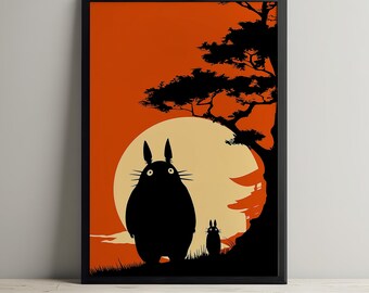 My Neighbor Totoro + Mid Totoro - Printable Wall Art - Digital Print - Download - Home Decor