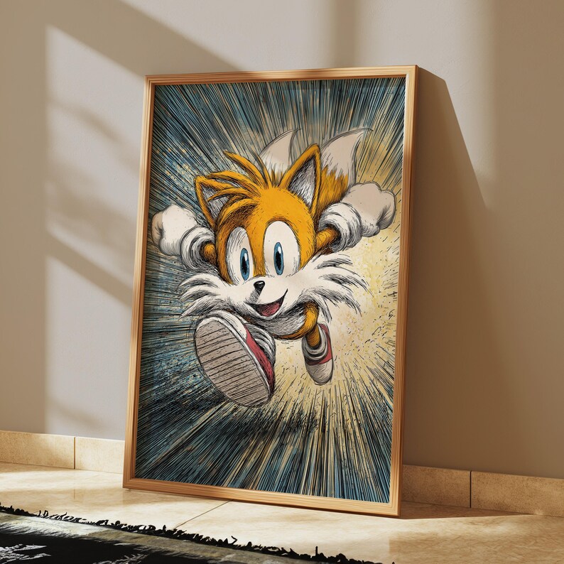 Tails Running - Printable Wall Art - Digital Print - Download - Home ...