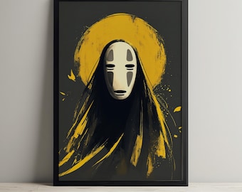 Kaonashi Stylised from Spirited Away - Printable Wall Art - Digital Print - Download - Home Decor
