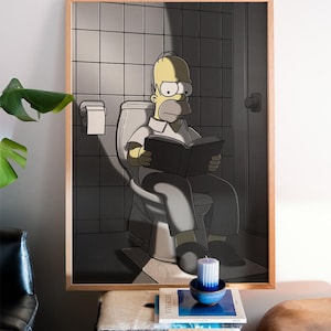Homer on the Toilet - Printable Wall Art - Digital Print - Download - Home Decor