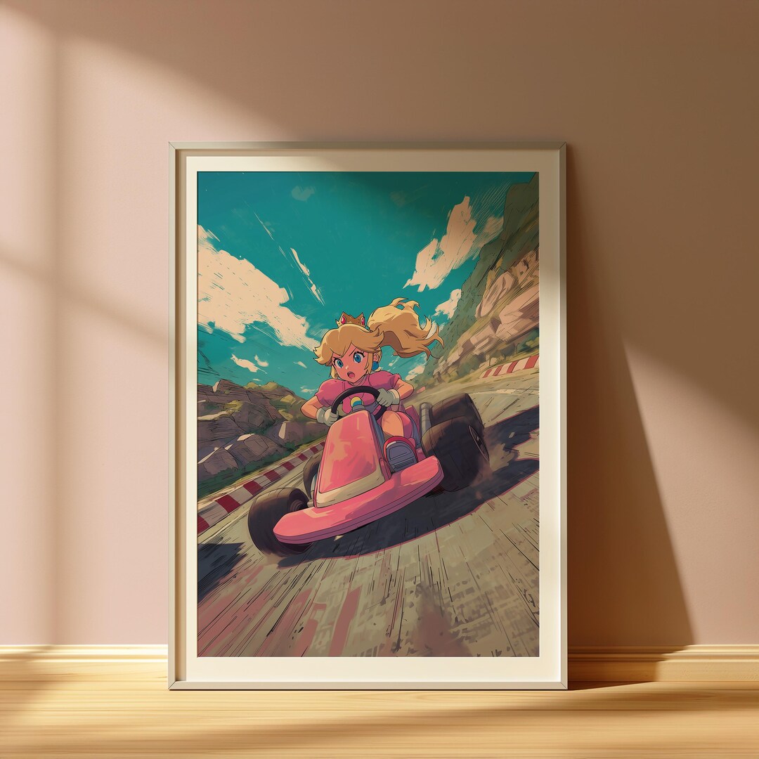 Peach Racing Peach Racing Kart - Printable Wall Art - Digital Print - Download ...