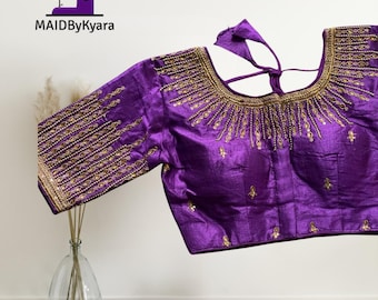 Khatli Handwork Phantom Silk Blouse | Wedding | Party | Gift | Festive