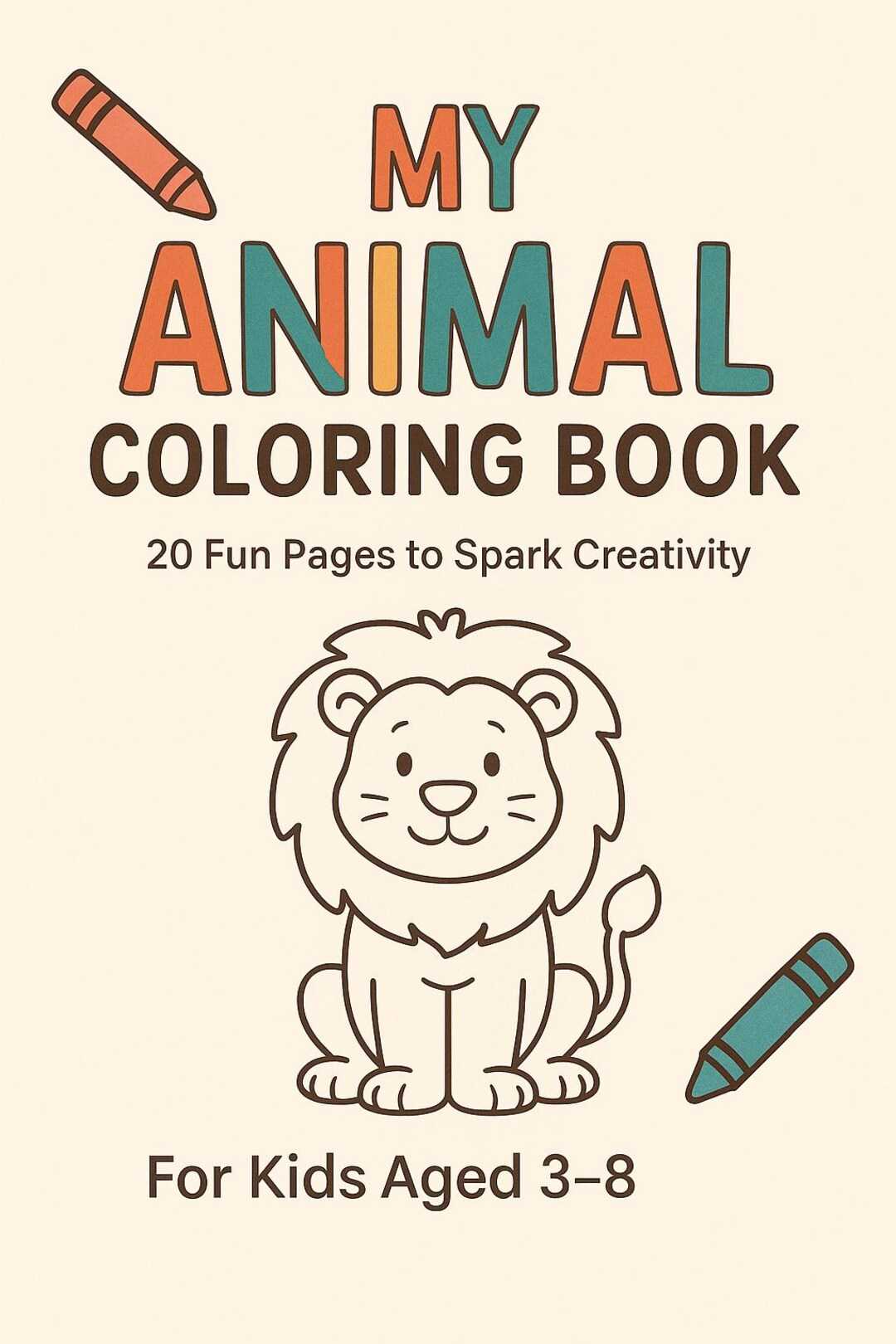 Animal Coloring Book for Kids – 20 Printable Pages (PDF Download) - Etsy