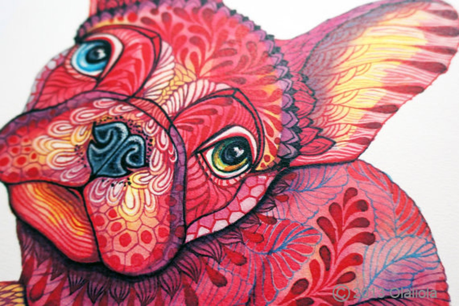 French Bulldog Raspberry Frenchie Dog Size 8'x10'/a4 Etsy