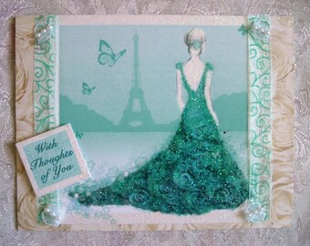 Woman in Paris - Thinking of you Greeting Card