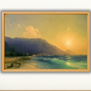 Sea View by Ivan Aivazovsky Poster,Ivan Aivazovsky Oceon Canvas Print,Ivan Aivazovsky Canvas art Print,Fine Art Canvas,Famous Wall art decor