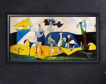 パブロ　ピカソ　アート　ヴィンテージ Vintage Picasso パブロ・ピカソ 黄色い背景の女 モチーフ デザイン