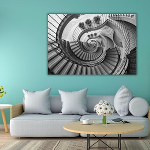 M.C. Escher Treppen-Optische Täuschung Plakat-Druck, Vintage Escher Leinwand Wandkunst, MC Escher Druckkunst, moderne Wandkunst-Dekor, berühmte Wandkunst