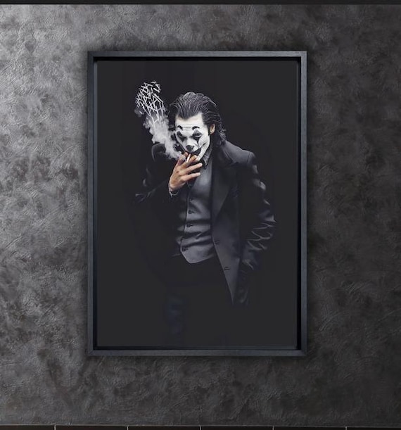 The Joker Canvas Wall Art,joker Smoking Poster,the Joker Print,comic Wall  Art,joker Wall Art,gift for Him,gift for Her,living Room Decor