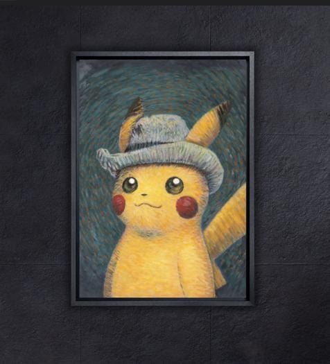 ピカチュウのゴッホ風アートプリント、美的ポスター - Etsy 日本