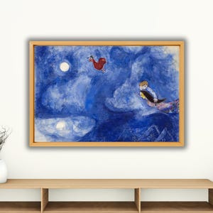 Marc CHAGALL Two Lovers Art Poster Canvas Print,Marc CHAGALL Two Lovers Canvas Wall Art,chagall  print,Exhibition Poster,Surrealism Wall art