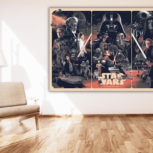 Star Wars Original Trilogy Poster Art Canvas Wall art,Darth Vader Print Art Canvas,Clone Wars,Star Wars Fan Gifts,Darth Vader Poster Print