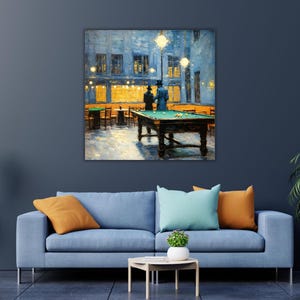 The Billiards Player Poster/Canvas Art,Fine Art Print,Game Room Wall Art,Gift For Billiard Lover,Decor for Cafe/Home,The Billiards Poster