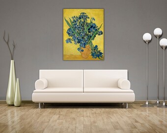 Van Gogh Irises 1890 Print Art Canvas,Iconic Classic Fine Art Painting,Vincent Van Gogh Print,Flower Painting Art,Van Gogh Irises Poster Art