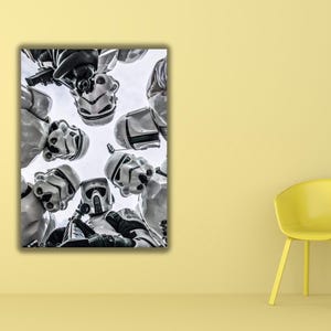 Starwars Stormtrooper grappige badkamer poster canvas muurkunst, stormtrooper print kunst canvas, Clone Wars, Starwars fan cadeau, badkamer muur decor