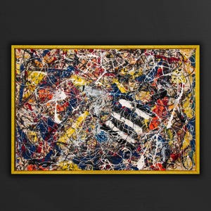 Jackson Pollock Mixed Colored Painting Canvas Wall Art Print,Abstract Artworks,Home Living Room Wall Art Decor,Extra Large Canvas Wall Art
