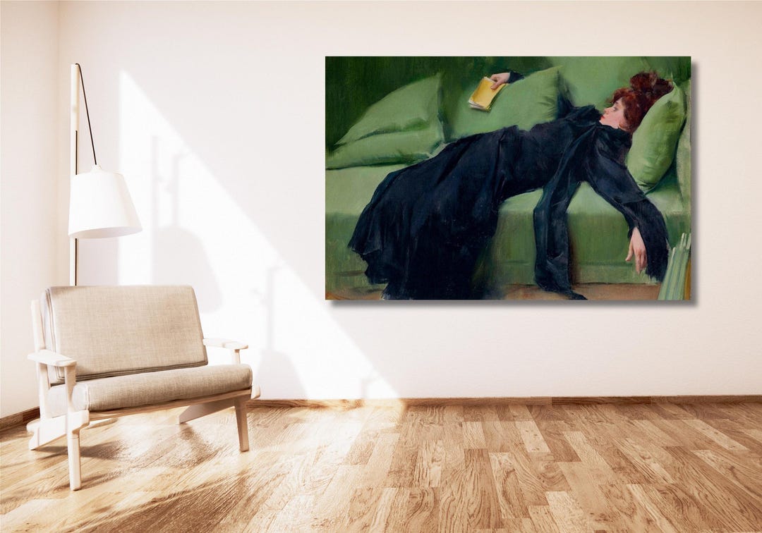 A Decadent Girl by Ramon Casas Wall Art Print,decadent Girl Canvas Art ...