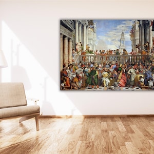 Paolo Veronese&#39;s The Wedding at Cana Art Canvas Wall Decor,The Wedding at Cana by Paolo Veronese Print Art,The Wedding at Cana Poster Art