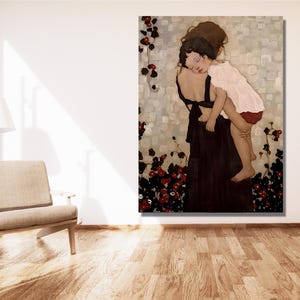 Gustav Klimt Mother and Child Poster Print Art Canvas,Gustav Klimt Art,Famous Paintings,Modern Wall Art,Vintage Poster Art,Exhibiton Poster