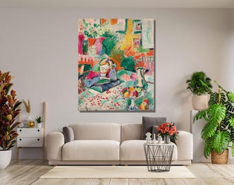 Henri Matisse Interior with a Young Girl Poster Print,Matisse Artworks,Matisse Wall Art,Matisse Reproduction Painting Arts,Housewarming Gift