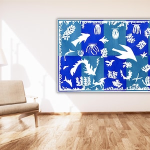 Henri Matisse Polynesia Poster Art,Doves in the Sky Canvas Wall Art Print,Reproduction Print,Trendy Modern Canvas Wall Art,Expressionism Art