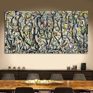 Jackson Pollock Canvas Wall Art Print,Abstract Wall Art,Home Living Room Wall Decor,Jackson Pollock Artworks,Extra Large Canvas Wall Art