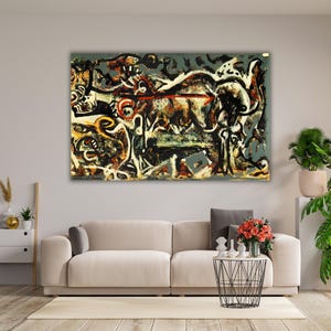 Jackson Pollock Art Canvas Wall Decor,Pollock Painting Abstract Art,Reproduction Prints,Modern Canvas Wall Art Decor,Expressionism Art Print
