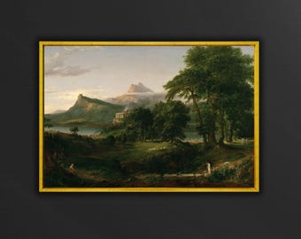 Thomas Cole The Course of Empire The Arcadian Poster/Canvas Art Print,Thomas Cole Art,Huge Canvas Wall Art, The Course of Empire Wall Art