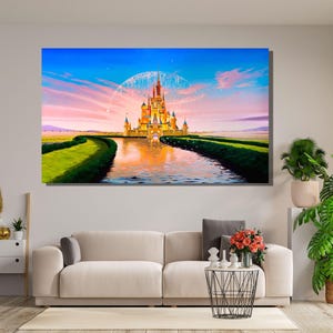 Cinderella Canvas Wall Art,Cinderella Castle Canvas,Disney Wall Art Canvas,Disney Home Decor,Disneyland Canvas,Kids Room Decor,Gift for Girl
