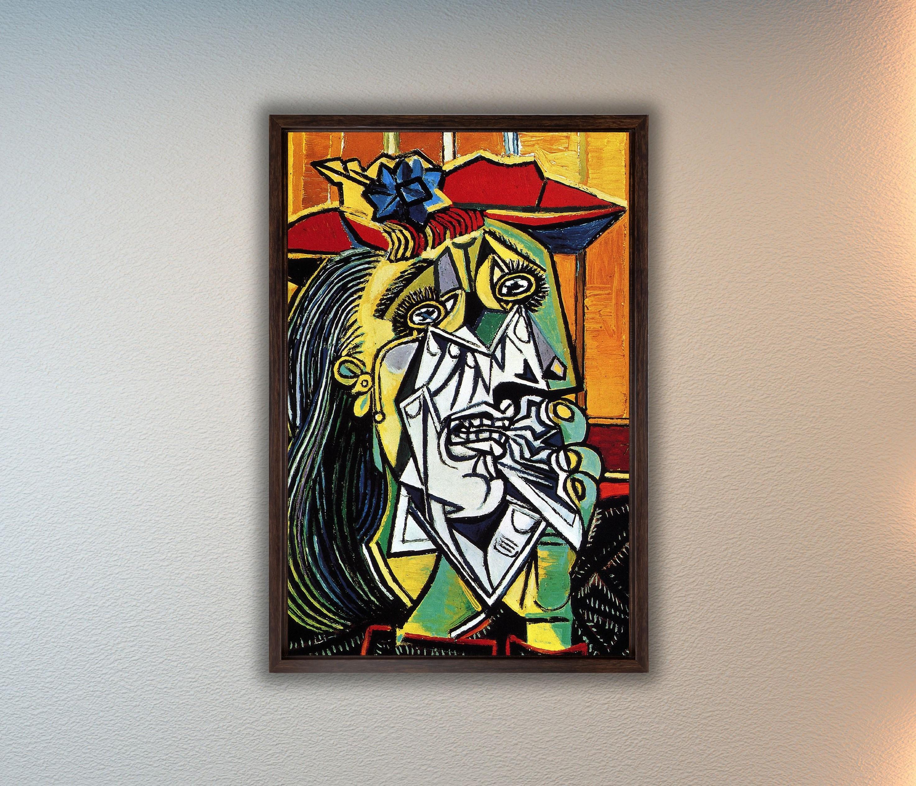 パブロ・ピカソの泣く女性の絵画アートプリントキャンバス、傑作