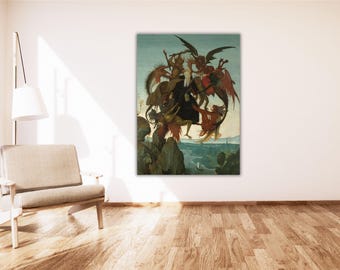 Michelangelo The Torment of Saint Anthony 1487 Canvas Wall Art,Michelangelo Painting,Reproduction Print,Torment of Saint Historical Wall Art