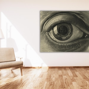 M.C. Escher The Eye Poster Print Art Canvas,Maurits Cornelis Escher Canvas Wall Art,Abstract Eye Wall Art,Modern Wall Art,Famous Wall Art