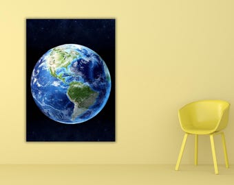 Earth Poster/Canvas Wall Art,Space Print Art,NASA Earth Real Photo Poster,Hubble Posters,NASA Space Prints,World Wall Art,Nasa Earth Canvas
