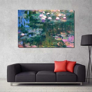 Claude Monet Water Lilies painting Wall Art,Water Lilies Wall Art Decor,Claude Monet Canvas art,Modern Wall Art Decor,Famous Wall Art Prints
