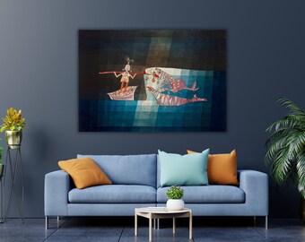 Paul Klee Battle Scene From the Comic Fantastic Opera The Seafarer Poster/Canvas Wall Art,Paul Klee Art Print,Vintage art poster Print