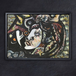 Jackson Pollock The Mask Canvas Wall Art Print,Abstract Wall Art Decor,Home Living Room Wall Decor,Jackson Pollock Arts,Extra Large Wall Art