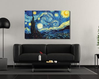 Vincent van Gogh Starry Poster Print,Canvas Wall Art,Van Gogh Artworks,Reproduction Prints,Trendy Wall Decors,Modern Canvas Wall Art Decor