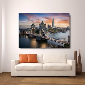 London Tower Bridge Canvas Print, London Tower Bridge Wall Art, London Print Art,Tower Bridge Poster,Tower Bridge Home Decor,Landscape Print