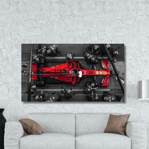 Formula Ferrari F1 Pit Stop Motivational Canvas Wall Art | Poster Print,F1 One Modern Sports Car Formula One Poster Art Decoration Gift Idea