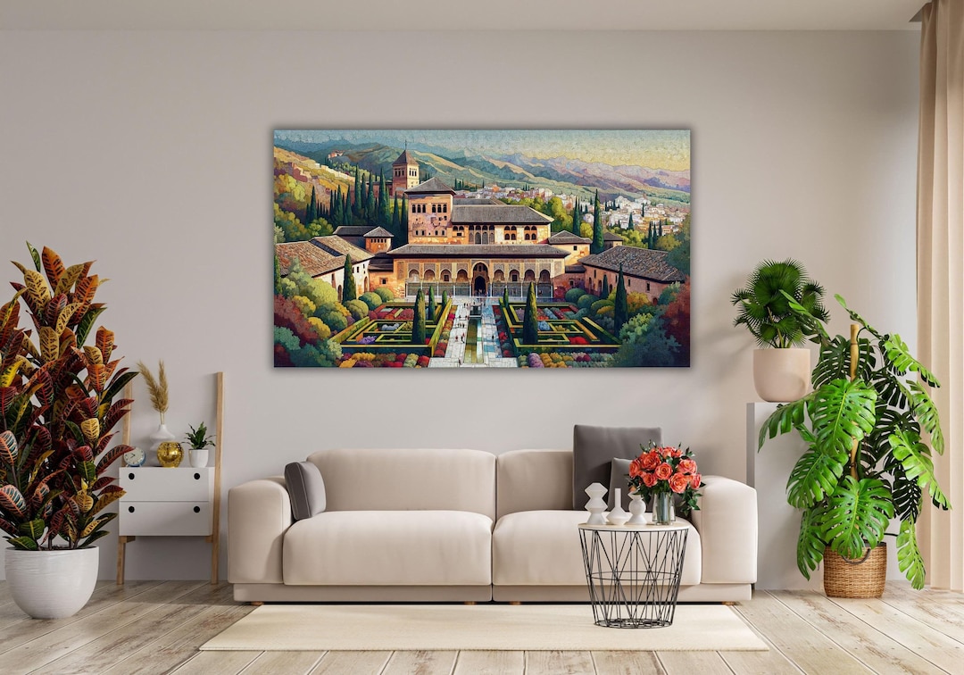 Alhambra Matte Poster/canvas Wall Art,granada Spain Cityscape Canvas