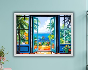 Henri Matisse The Open Window Landscape Poster Print,Vintage Wall Art,Matisse Canvas Wall Art Decor,Modern Wall Art Decor,Housewarming Gift