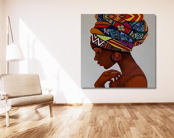 African Vintage  Art Poster/Canvas Wall Art,African Woman Canvas Art,African American Home Decor,African Traditional Wall Decor,Home Decor