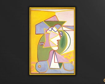 Pablo Picasso Woman In Hat Poster/Canvas Wall Art Print,Masterpiece Canvas Wall Art,Pablo Picasso Artwork Poster,Extra Large Canvas Wall Art