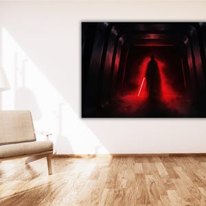 Starwars Darth Vader Red & Black Poster Art Canvas,Darth Vader Print Art,Darth Vader Wall Art Decor,Darth Vader Fan Gift Darth Vader Poster