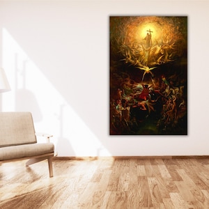Gustave Dore Jesus Poster Art Canvas Print,The Triumph of Christianity Over Paganism,Gustave Dore Famous Arts,Giclee Print,Christ Poster Art